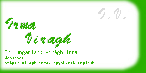 irma viragh business card